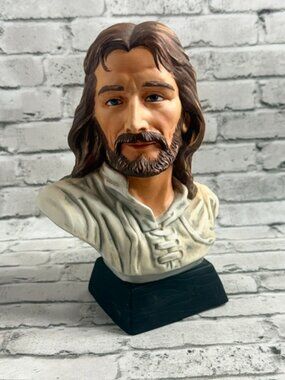 Vintage Jesus Christ Porcelain Bust Statue Homco Masterpiece 1983 Figurine Gift
